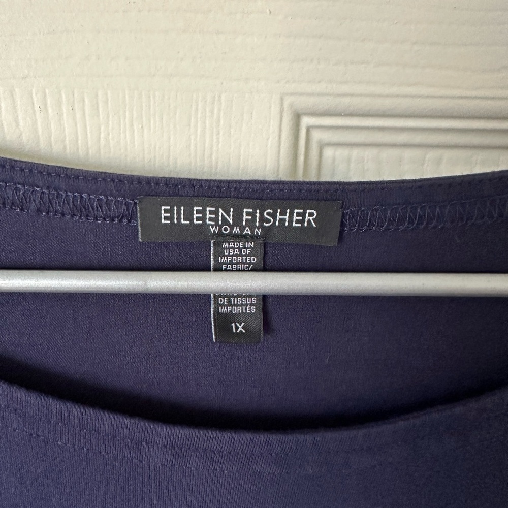 EILEEN FISHER Navy Blue Tunic. - Picture 3 of 5